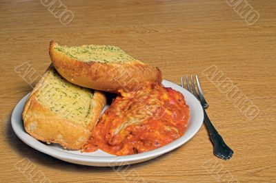 Lasagna and Garlic Bread