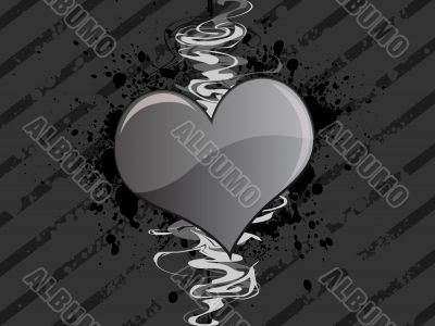 Gray Grunge Heart Background