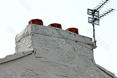 Three Chimney Pots and Two TV Arials