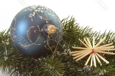 Blue christmas tree ball