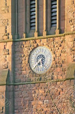 Church Clock and Winter Trees