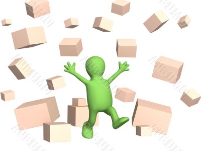 The happy 3d person - puppet on sale