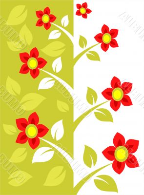 red flower pattern