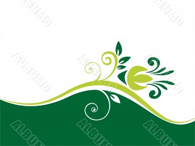 green flower background