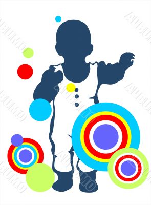 baby and abstract pattern