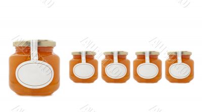 Glasses jars of apricot