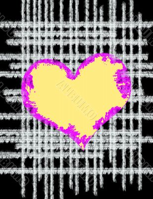 Grunge heart on a grunge background