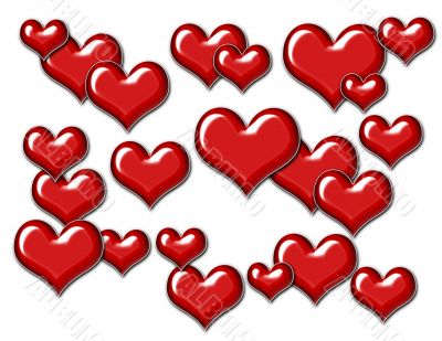 Hearts on White