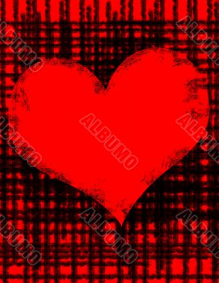 Grunge heart on a grunge background