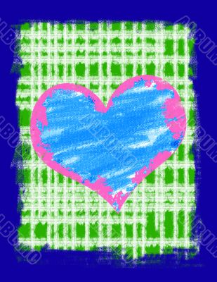 Grunge heart on a grunge background