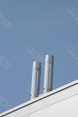 Two Stainless Steel Ventilation Chimneys