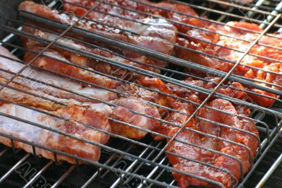 Chinese Style Pork Chops on a BBQ