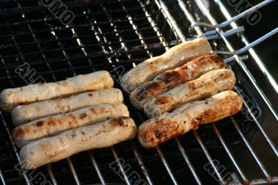 Sausages on a BBQ