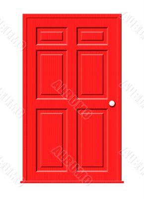 Painted Red Wood Door Illustration