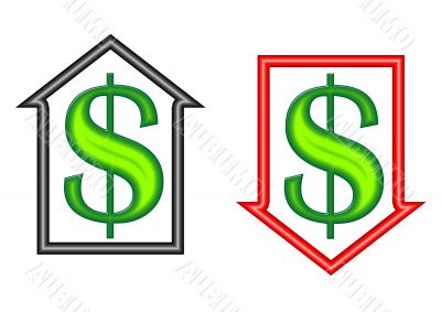 Arrows with Money Symbols - Up and Down