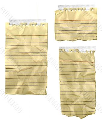 Ripped Wrinkled Old Taped Note Paper