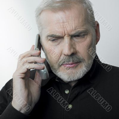 Senior man on phone
