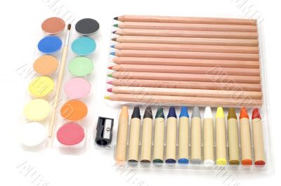 pencil and water-colour