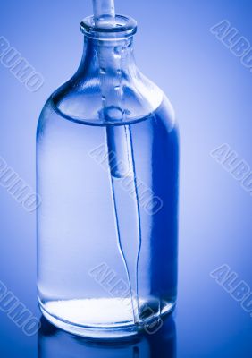 Blue chemistry vials