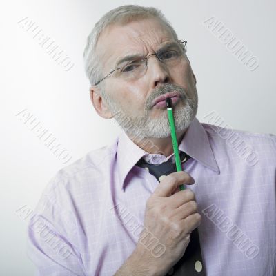 Man seriously thinking