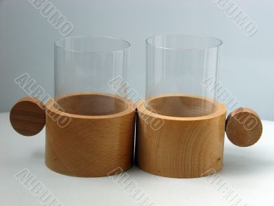 Glasses in a support