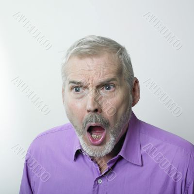 Furious senior man