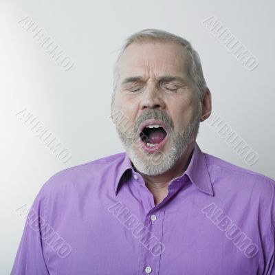 Man yawning