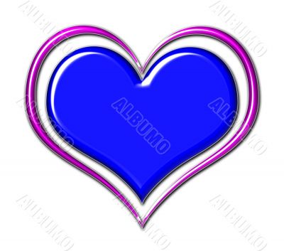 Heart in Blue and Purple Chrome