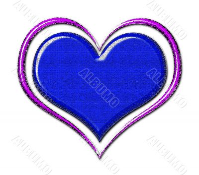 Blue and Purple Textured Heart