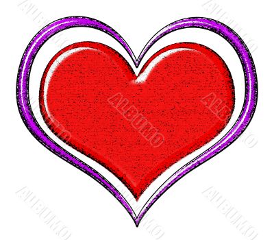 Red and Purple Textured Heart