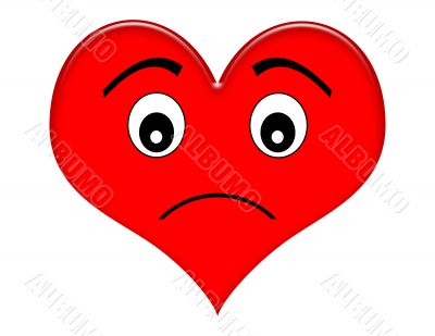Cartoon Frowning Heart