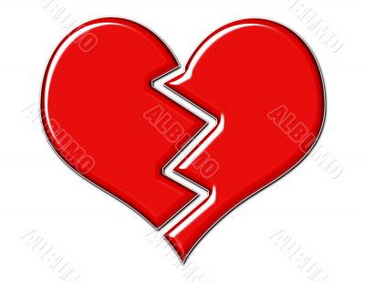 Cracked Red Broken Heart
