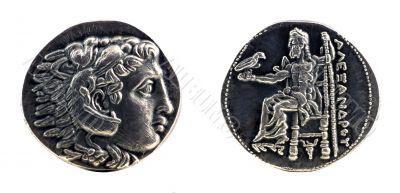 Greek silver tetradrachm from Alexander the Great