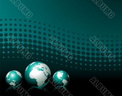 background with three globe