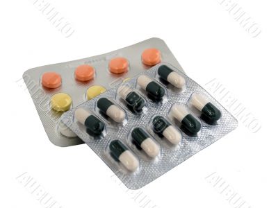 colored pills and tablets