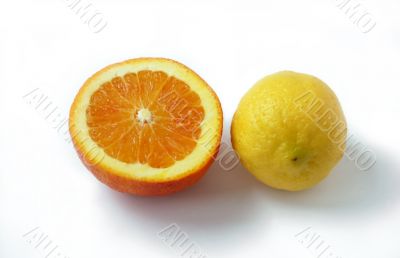 slice of orange and lemon