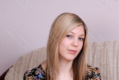 attractive blonde teenage student
