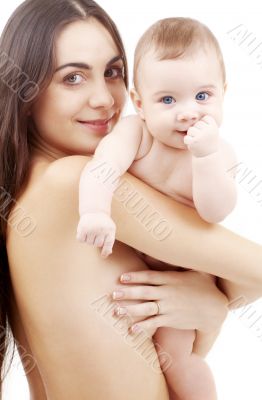 clean baby in mother hands 3