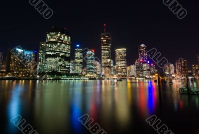 Brisbane River and City Skyline at Night