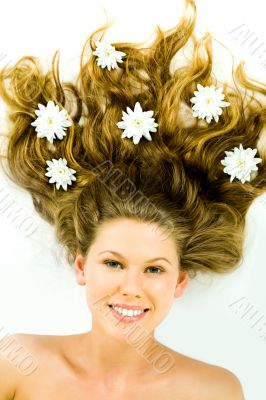 Hair with flowers