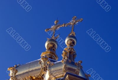Gold crosses on domes