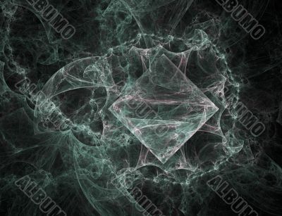 Abstract Smoke Swirls with Diamond on Black