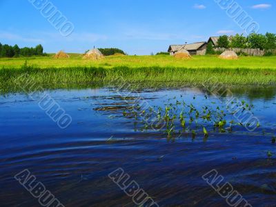 village coast beside river