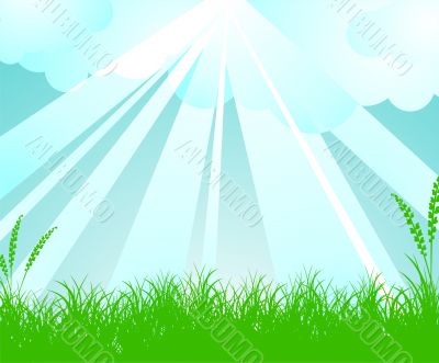 spring vector landscape