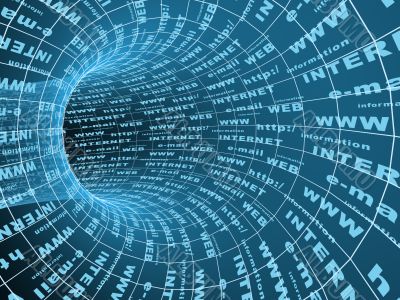 Internet a symbol - an 3d abstract tunnel