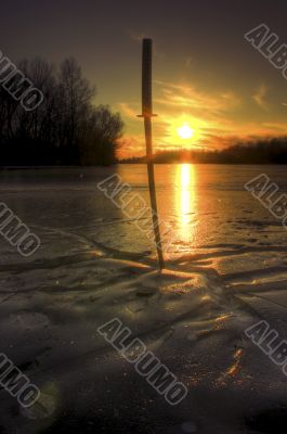 Katana in ice