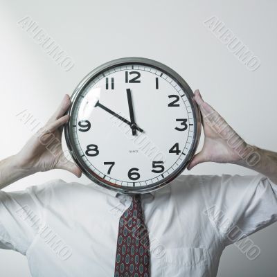 Man and clock