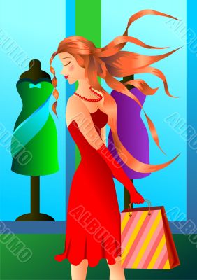 girl and shopping