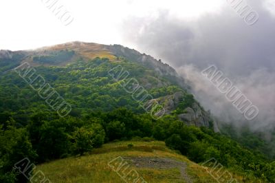 Birth clouds in the mountains