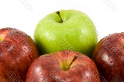 red and green apples